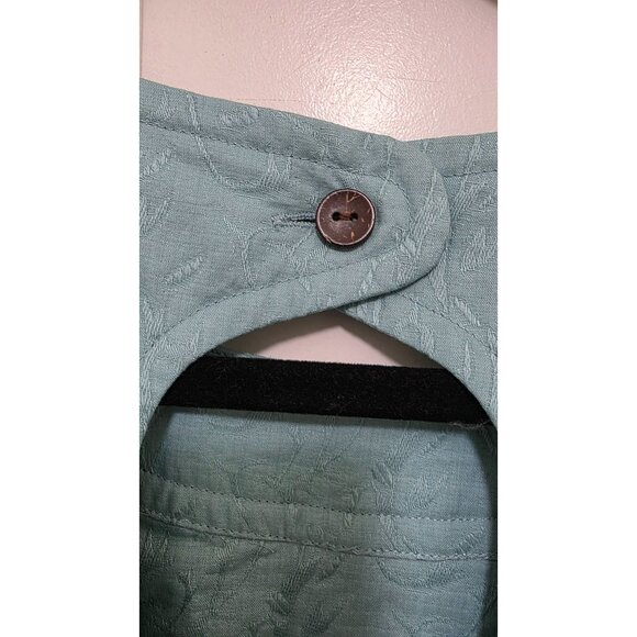 NWT Ann Taylor Sleeveless Aqua Blue Textured A-Line 90s Dress Pockets & Button B - Picture 6 of 7